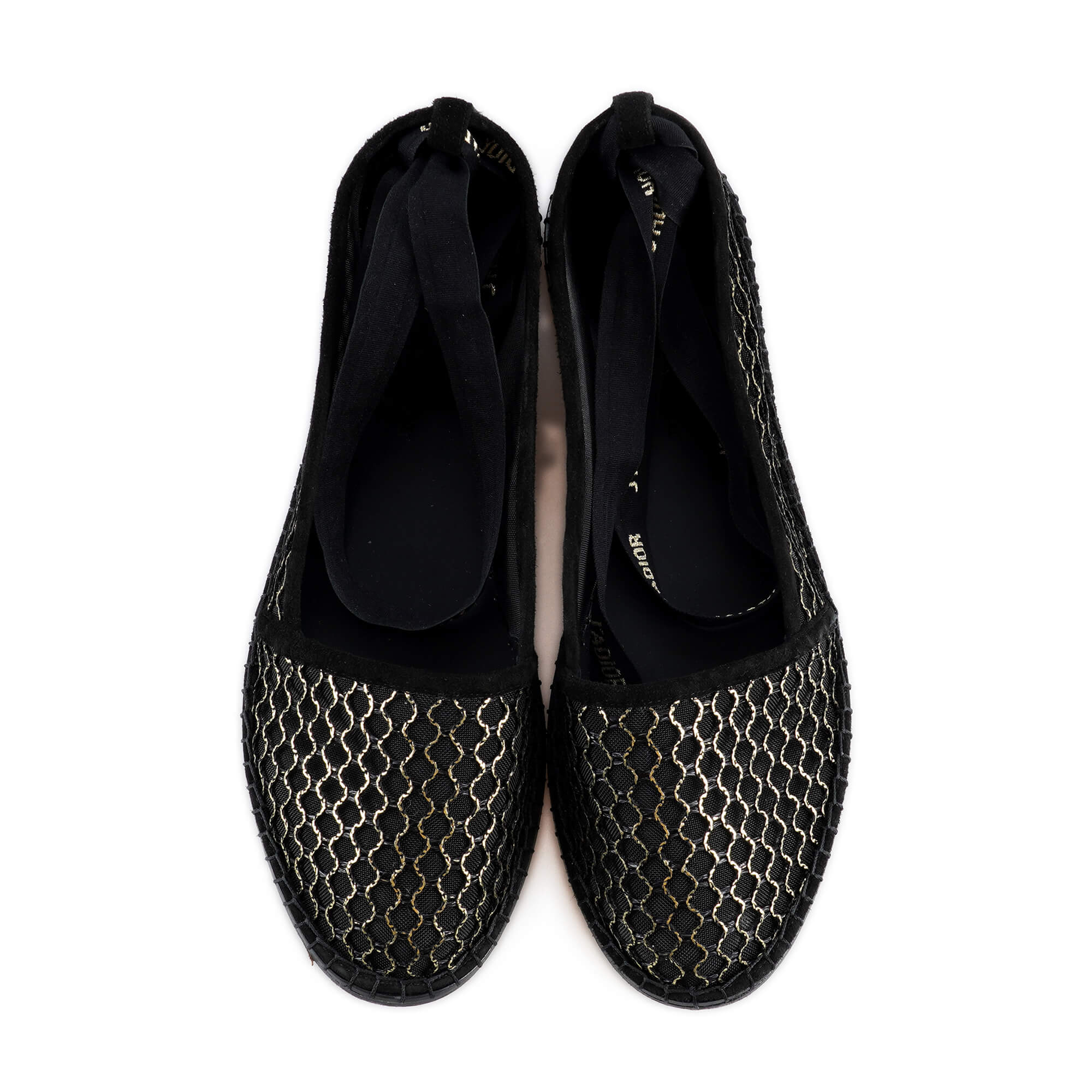 Christian Dior - Black Mesh Nicely D Lace Up Espadrilles 